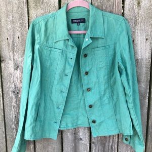 Jade green linen jacket